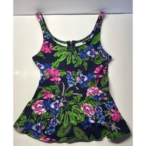 Vintage Y2K Express Floral Tank Top with zipper back